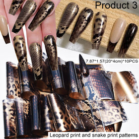 UARUOGP animal print sheet with leopard and snake patterns for bold statement nails