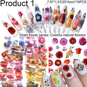 UARUOGP dried flowers close-up foil showing delicate botanical detail for elegant nail accents