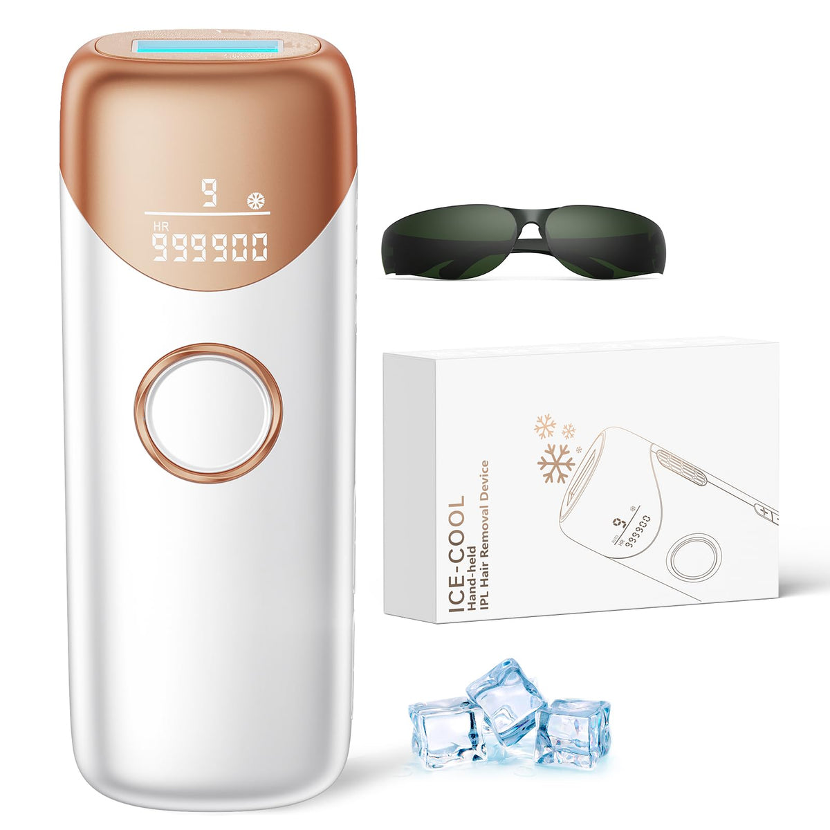 Ubroo gold device front view showing ergonomic grip and design benefits