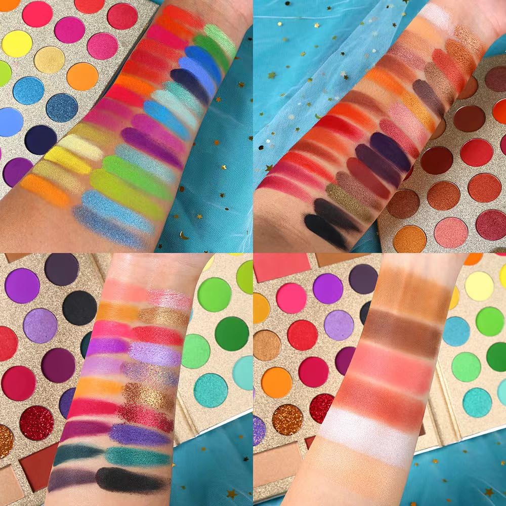 UCANBE arm swatches showing rainbow pigments for color-matching ease