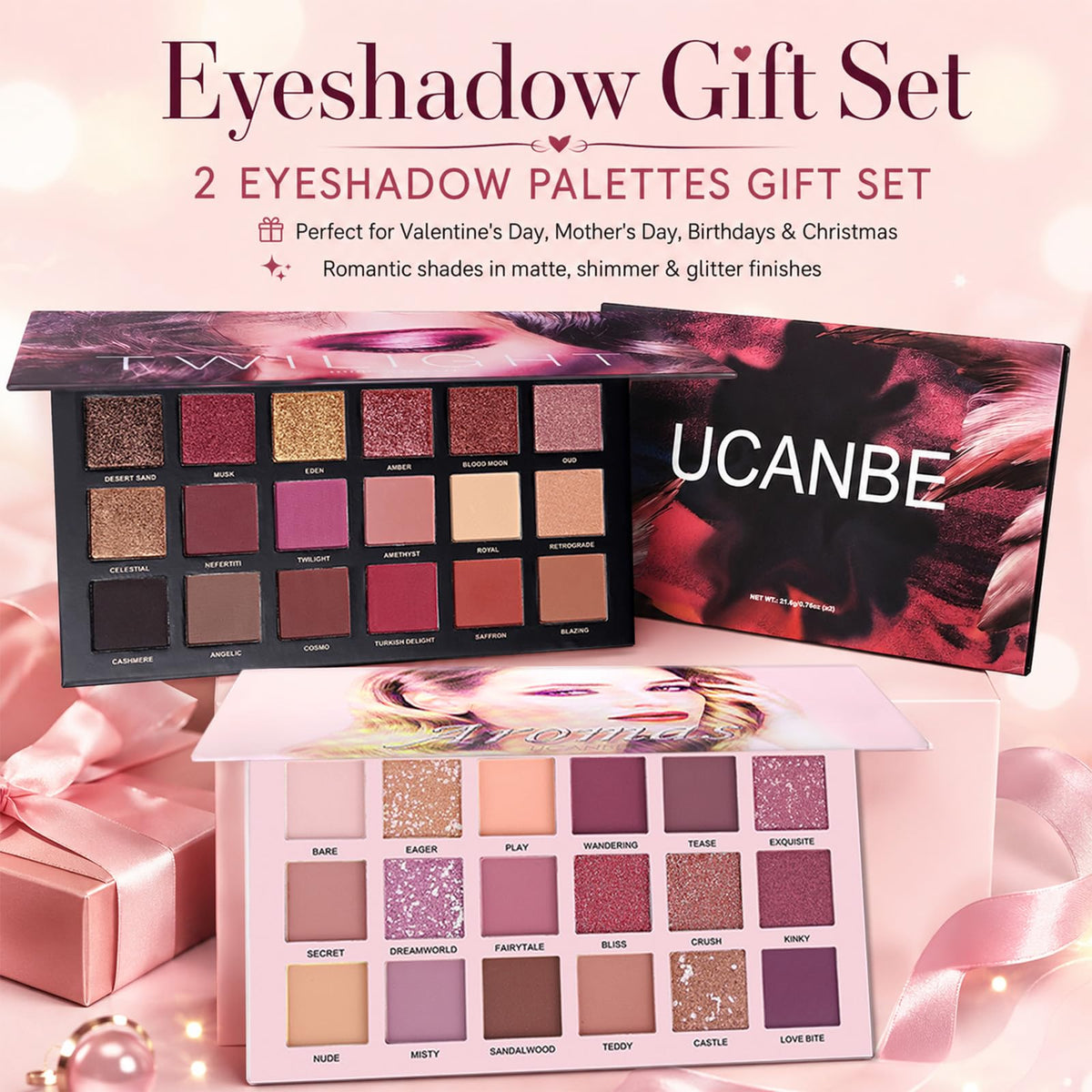 UCANBE Aromas Nude open palette displaying neutral pans and blendable texture