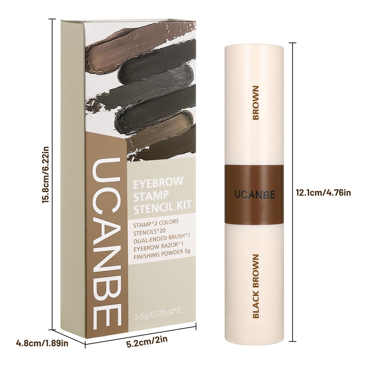UCANBE before and after brow transformation highlighting improved shape