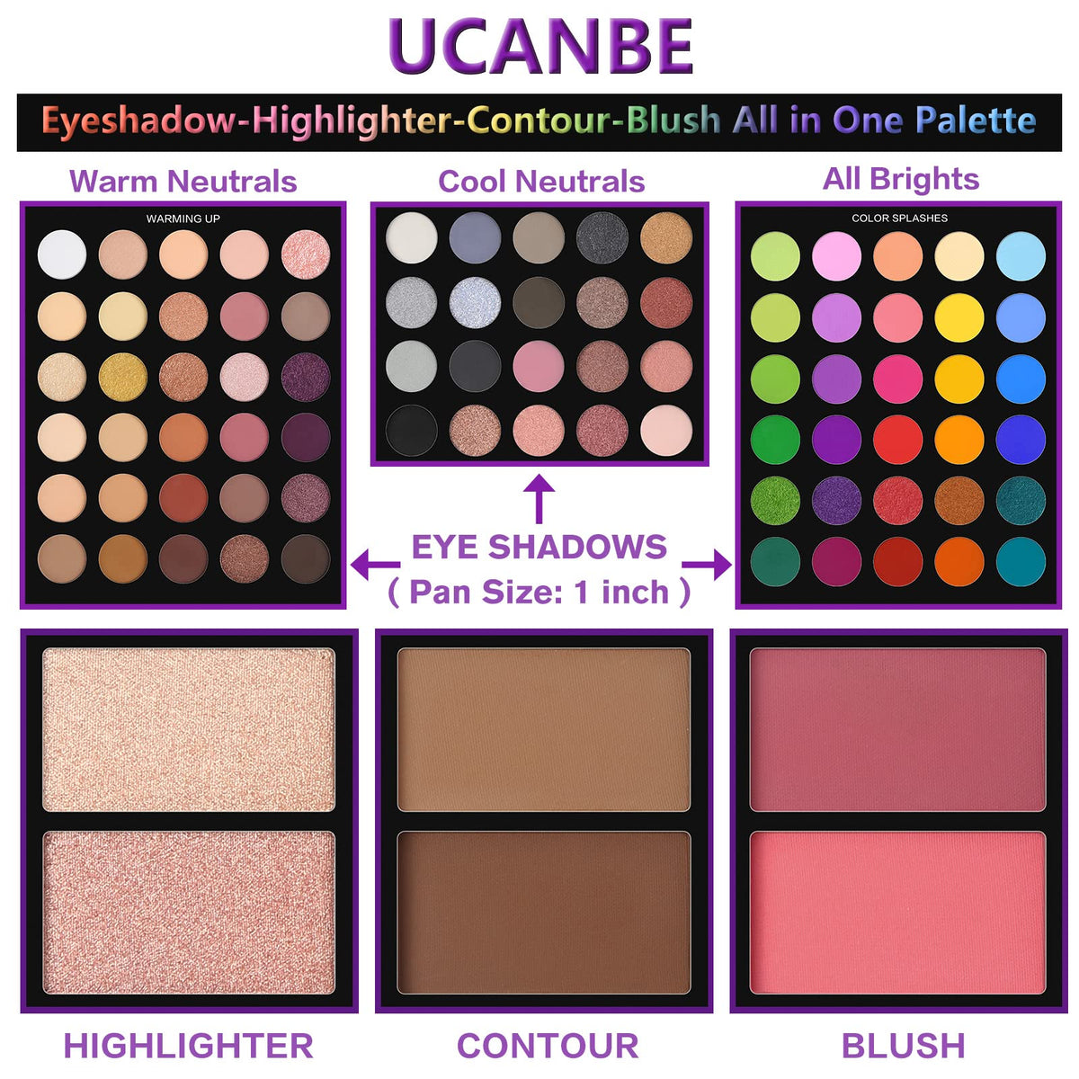 UCANBE 15-piece brushes laid out for precise application and speed