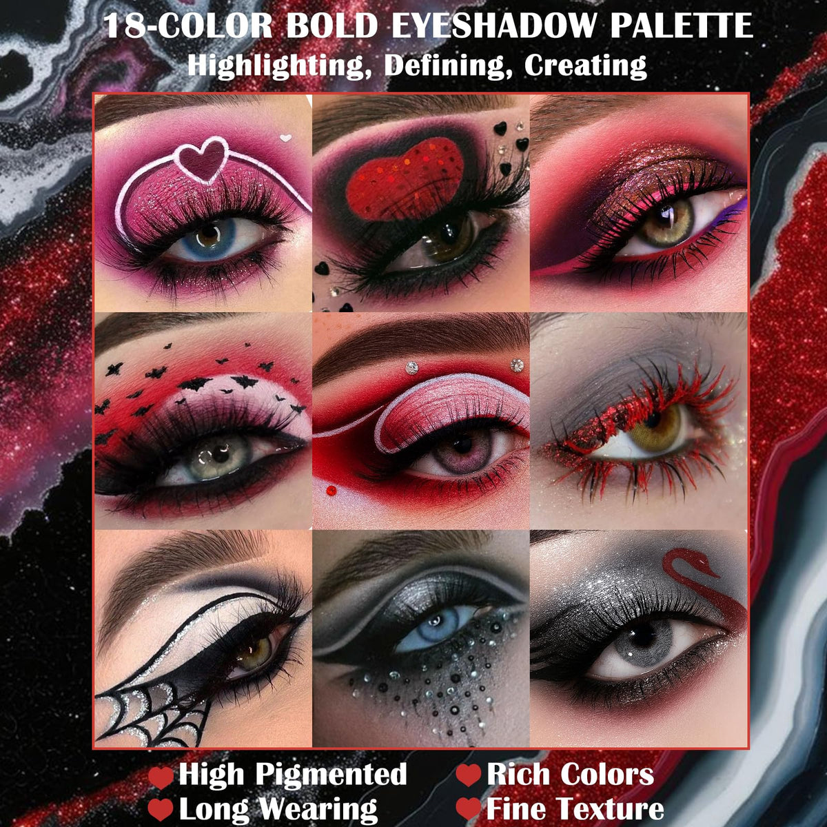 UCANBE cool-tone swatches on arm showing blacks and silvers for smokey finish