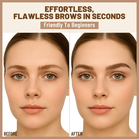 UCANBE finishing powder and double-ended brush for matte, blended brows