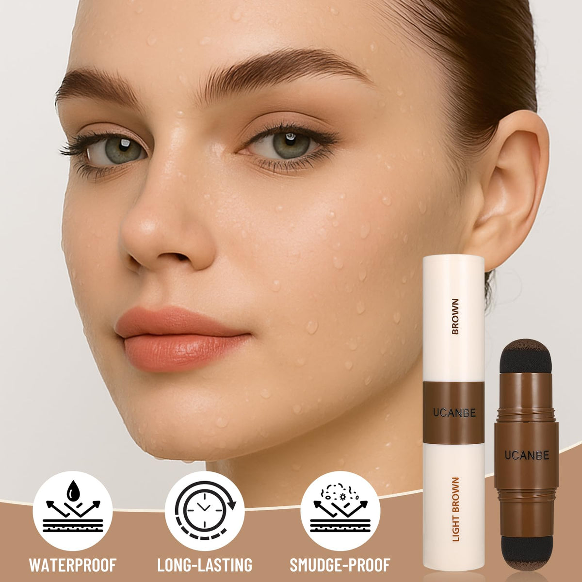 UCANBE finishing powder texture illustrating matte, long-lasting hold
