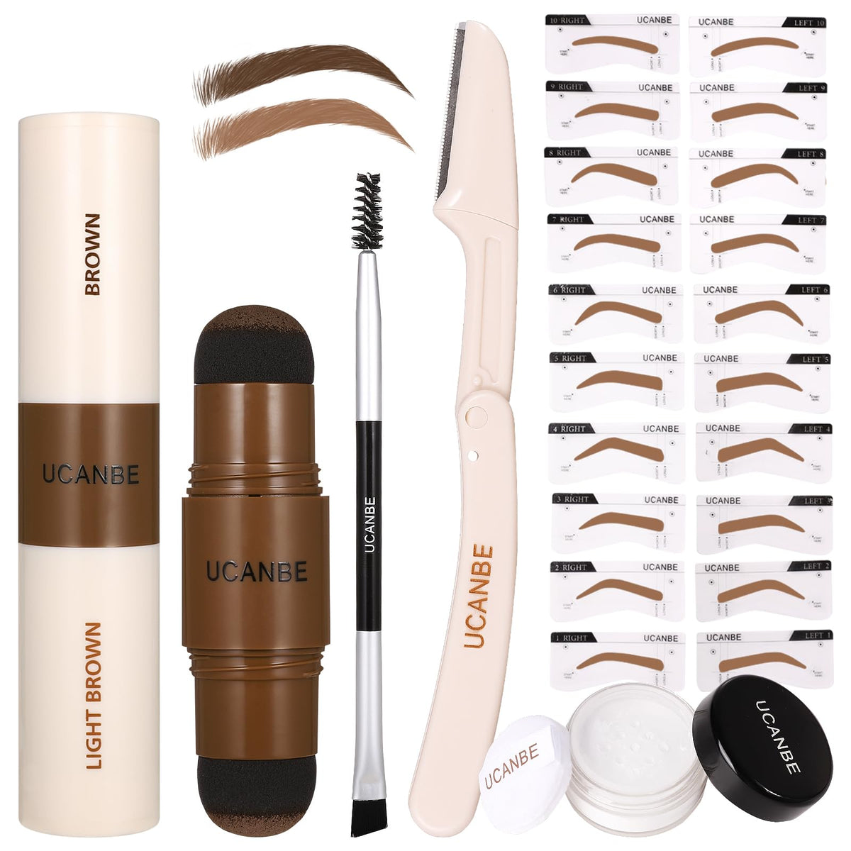UCANBE front packaging showing full 25PCS kit and travel pouch benefit