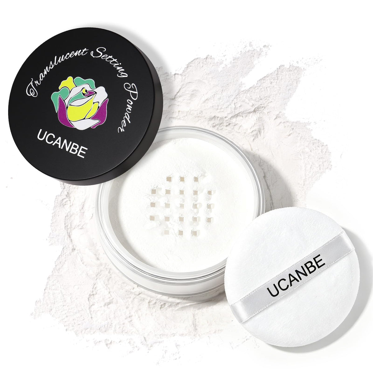 UCANBE front packaging showing translucent powder and brand benefit