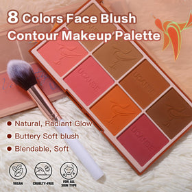 UCANBE open palette revealing eight matte pans and versatile shades for contouring