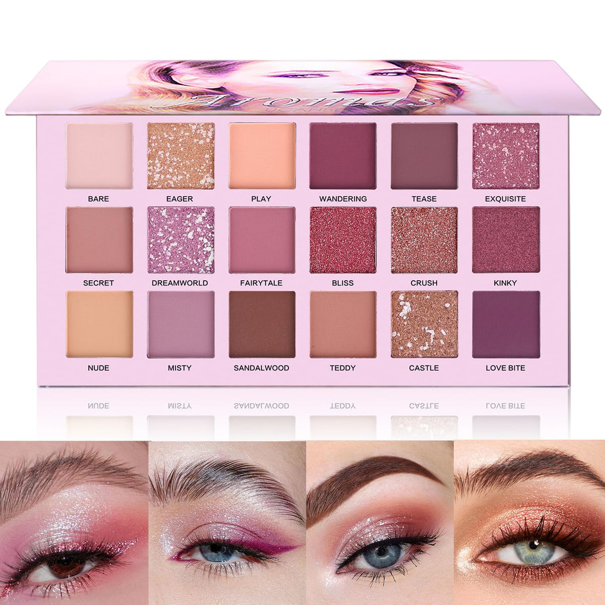 UCANBE palette front packaging showing colors and compact mirror benefit