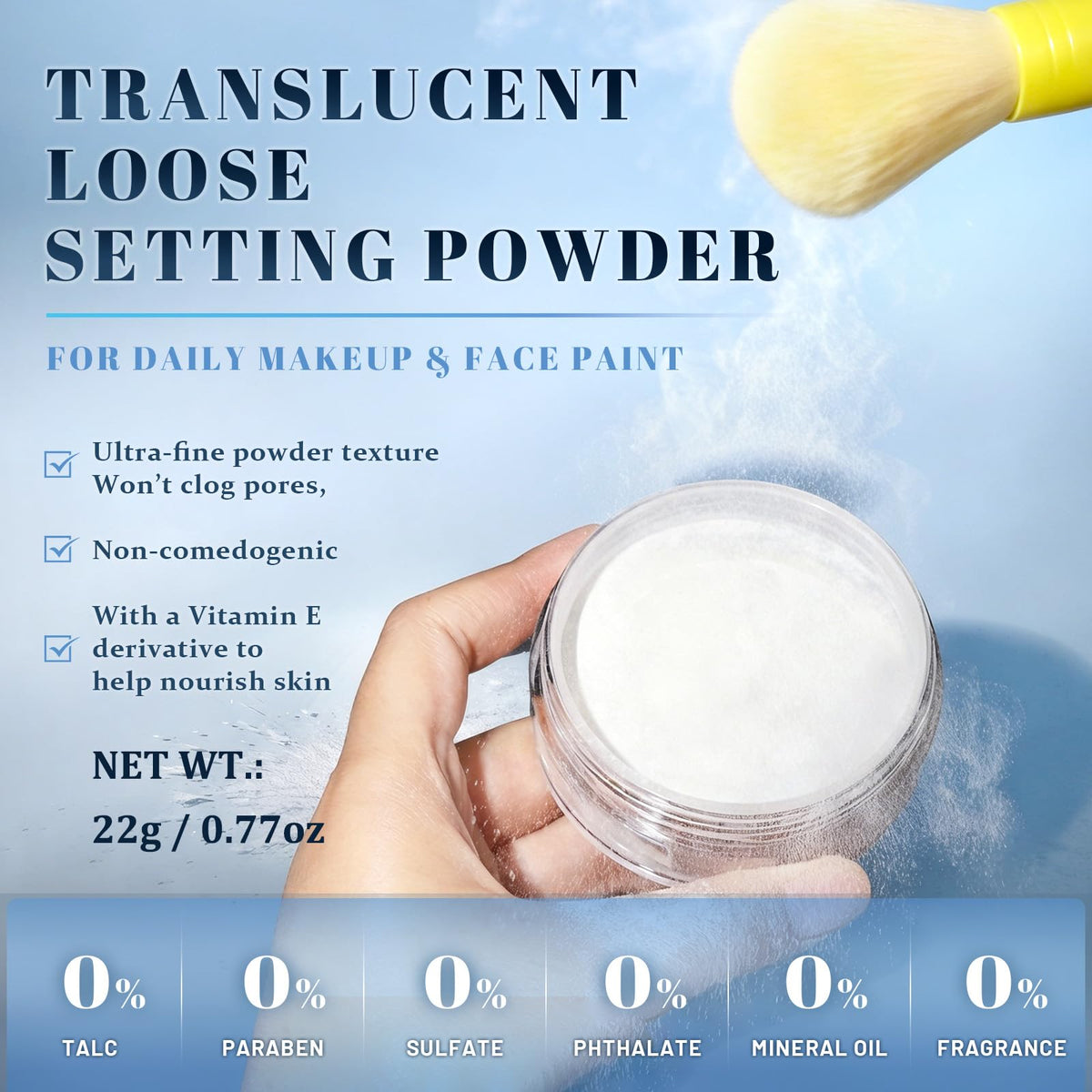 UCANBE close-up of ultra-fine powder texture that blurs pores