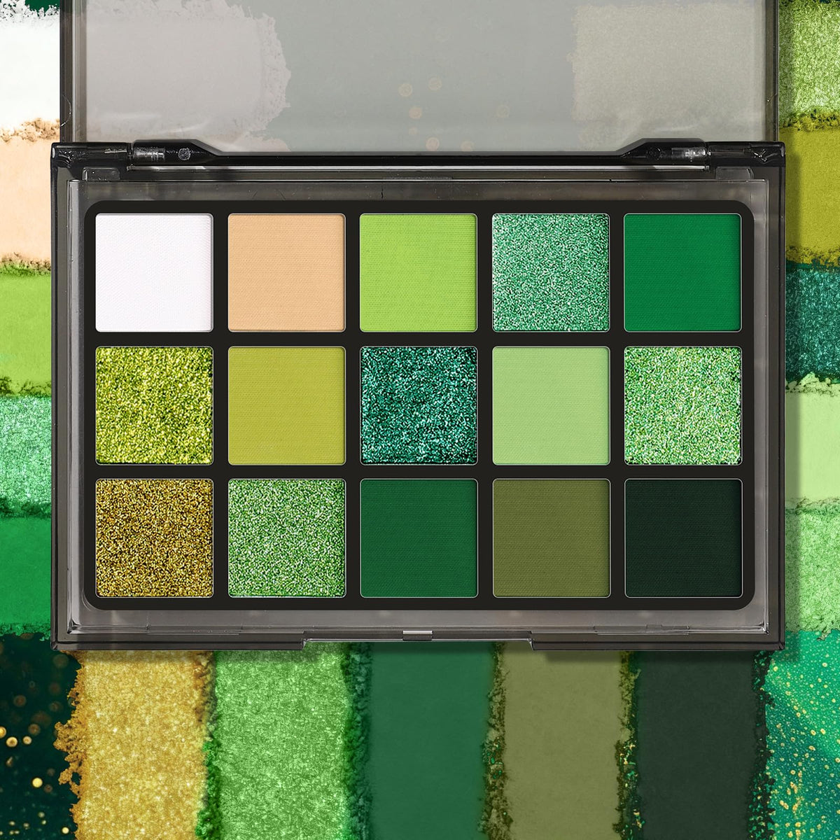 UCANBE powder swatches on arm showing vivid pigmentation and smooth payoff