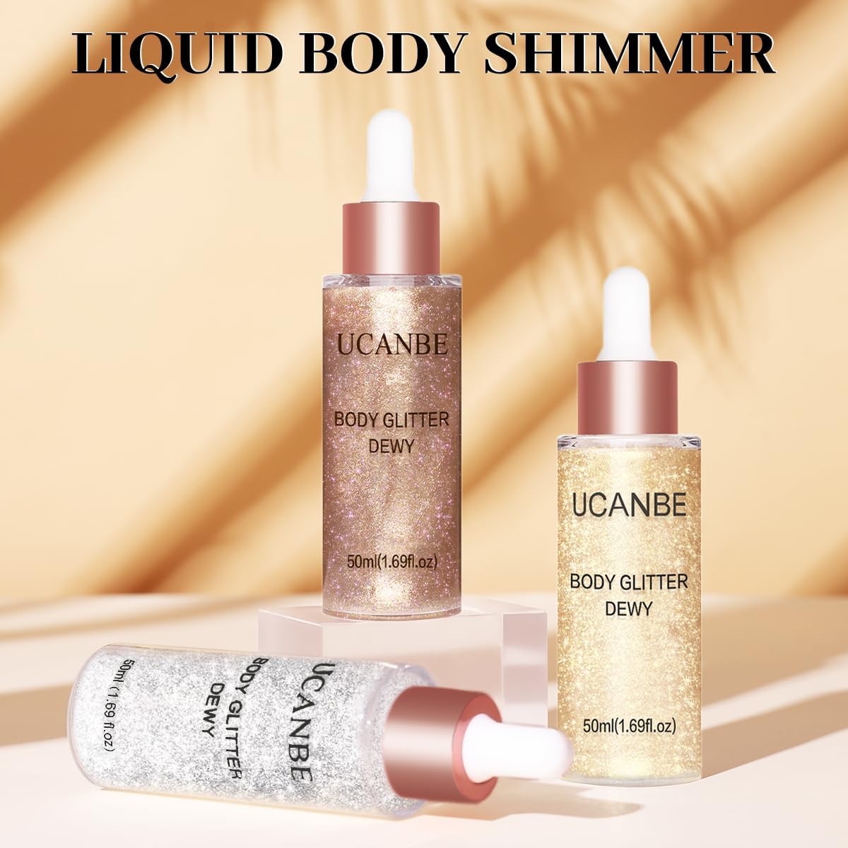 UCANBE bottle beside a hand showing size and easy travel-ready design