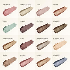 UCANBE close-up of baked shadow pans displaying silky texture and pigmentation