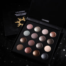 UCANBE close-up of baked eyeshadow texture showing blendable pigment