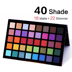 UCANBE open palette top view showing full matte and shimmer layout