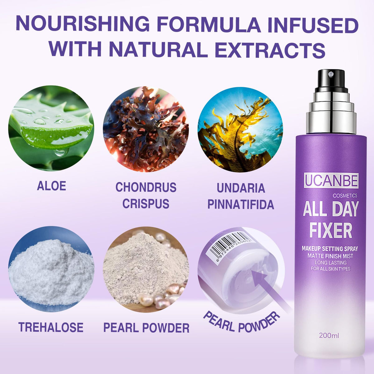 UCANBE spray droplets on skin showing lightweight hydration benefit