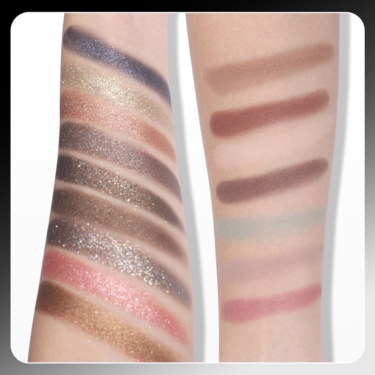 UCANBE arm swatches demonstrating pigmentation and wearable neutrals