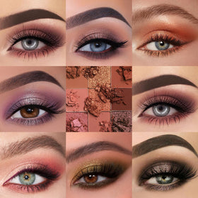 UCANBE model wearing daytime eye look showing natural finish benefit