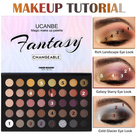 UCANBE palette styled in a travel makeup bag for portability