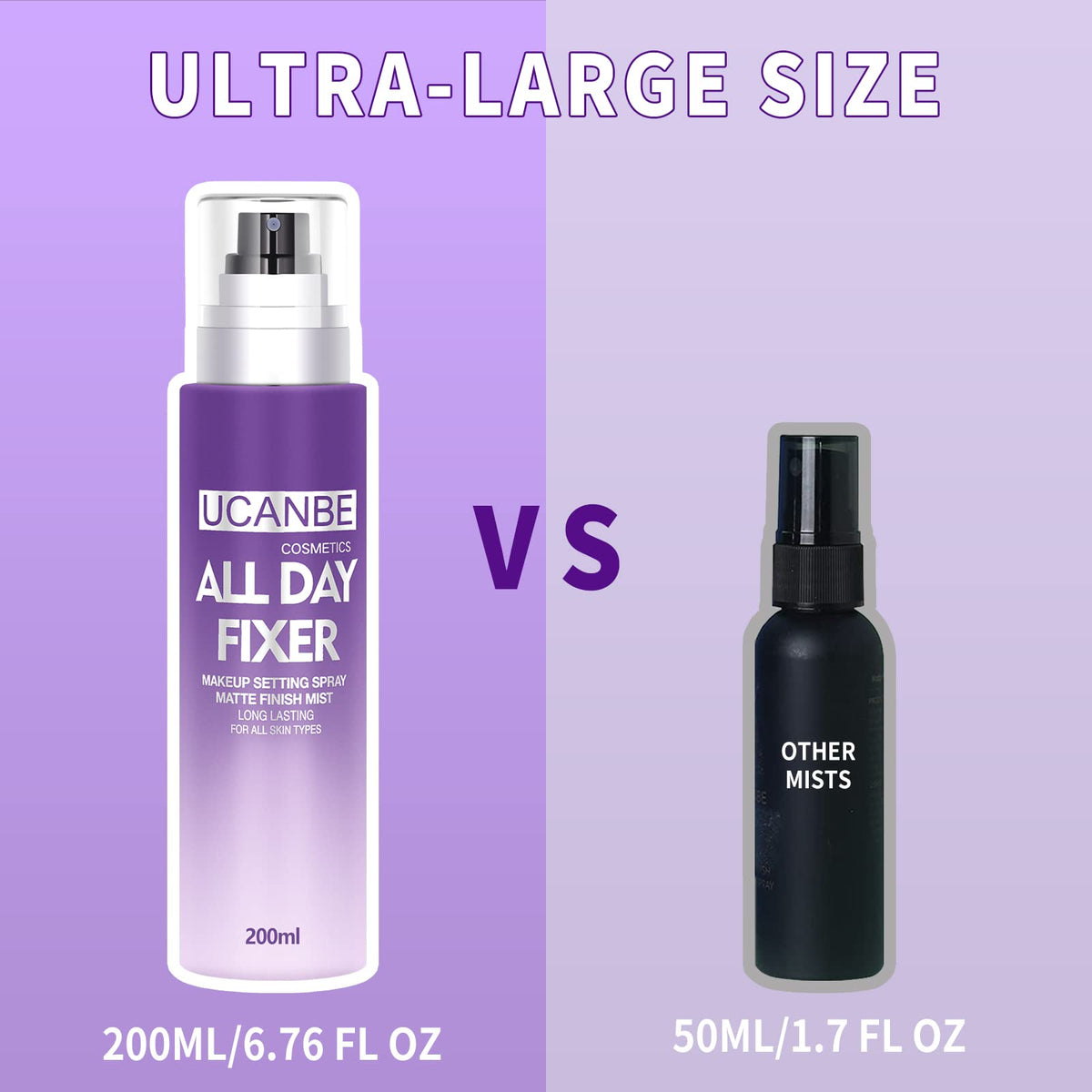 UCANBEMAKEUP applying mist over finished makeup to lock look in place