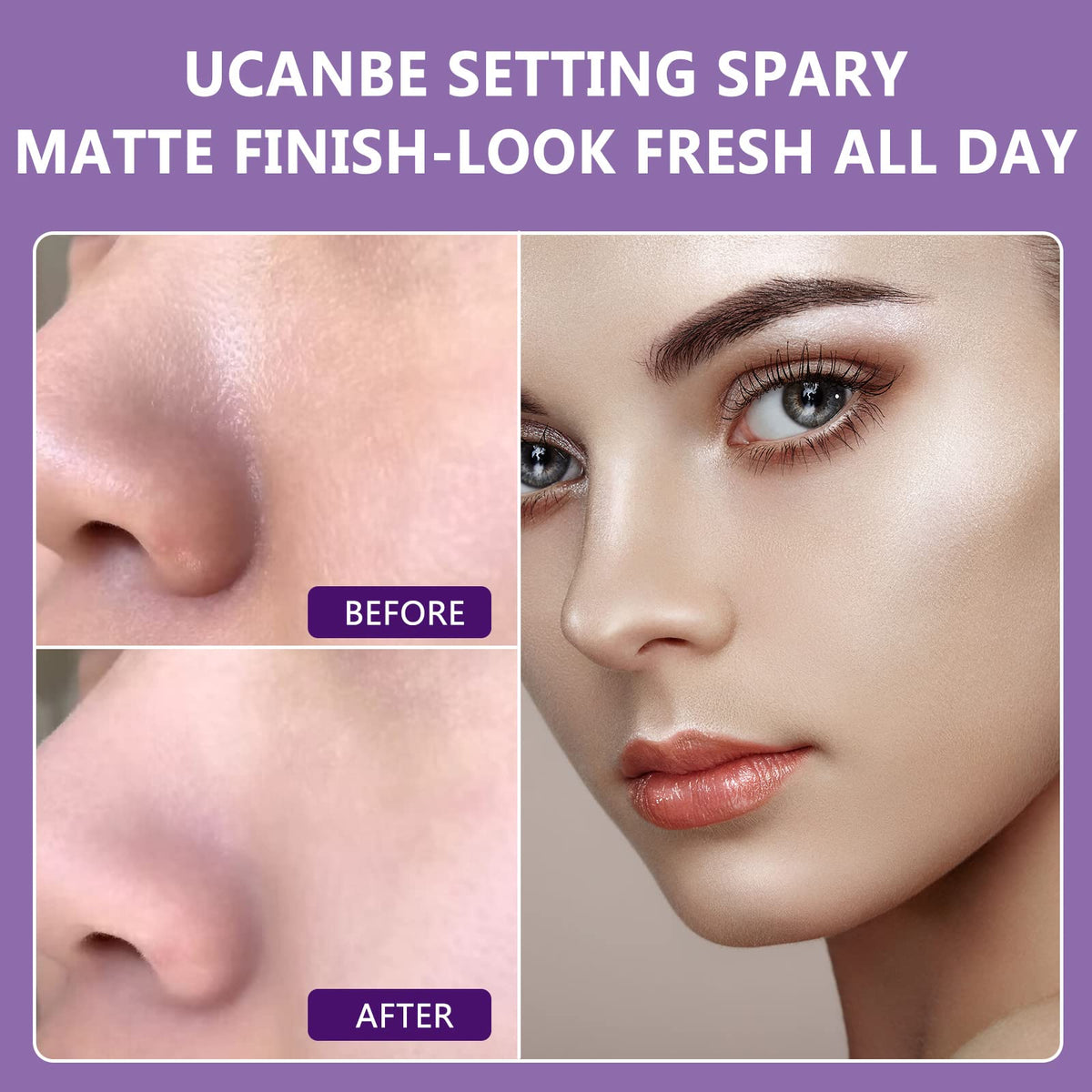 UCANBEMAKEUP travel spray bottle beside full bottle for portability benefit