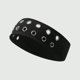 Uchyius close-up of metal grommets highlighting industrial durability