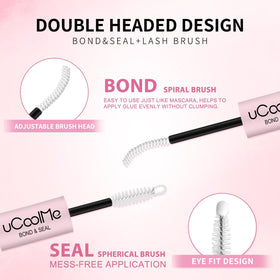 uCoolMe in-hand applying to lash clusters for precise DIY placement and hold