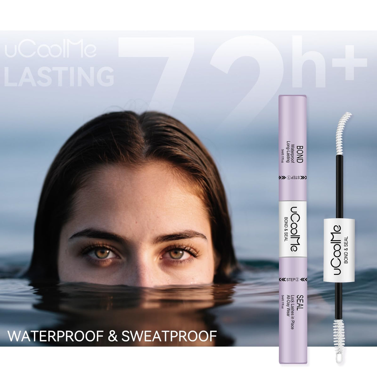 uCoolMe lifestyle image in shower showing waterproof performance and peace of mind