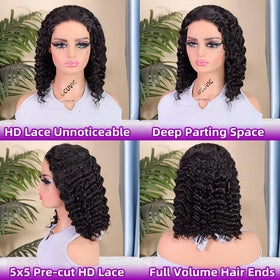 UCUVIC side profile showcasing pre‑cut bob silhouette for flattering face framing