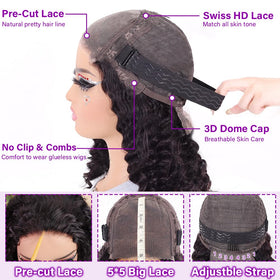 UCUVIC texture closeup of deep wave curls showing soft bounce and styling ease
