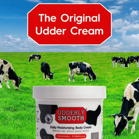 UDDERLY SMOOTH cream applied on hand demonstrating quick absorption