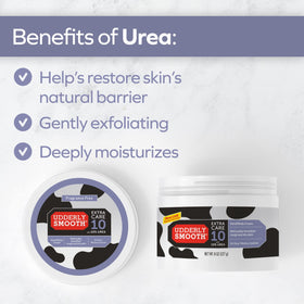 Using Udderly Smooth on heels to soften rough, dry skin