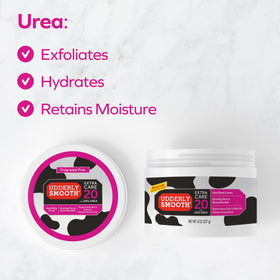 Udderly Smooth applied to feet to soothe and moisturize rough skin