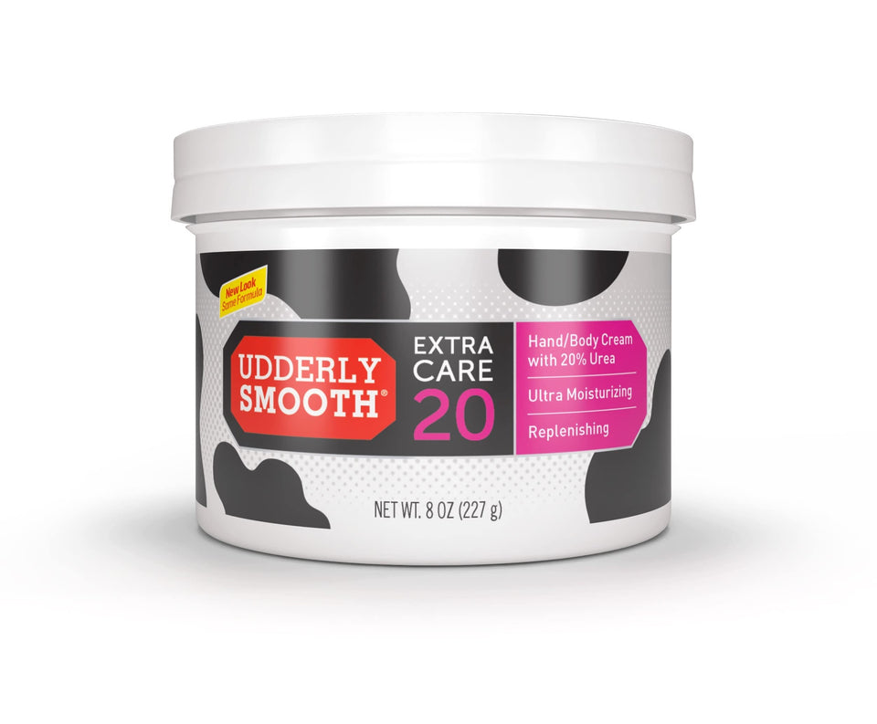 Udderly Smooth front packaging showing 8 oz tube and benefit
