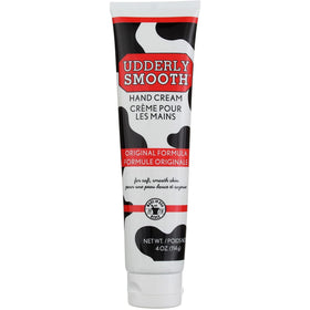Udderly Smooth front packaging showing twin 4 oz tubes and brand logo for reliable hydration