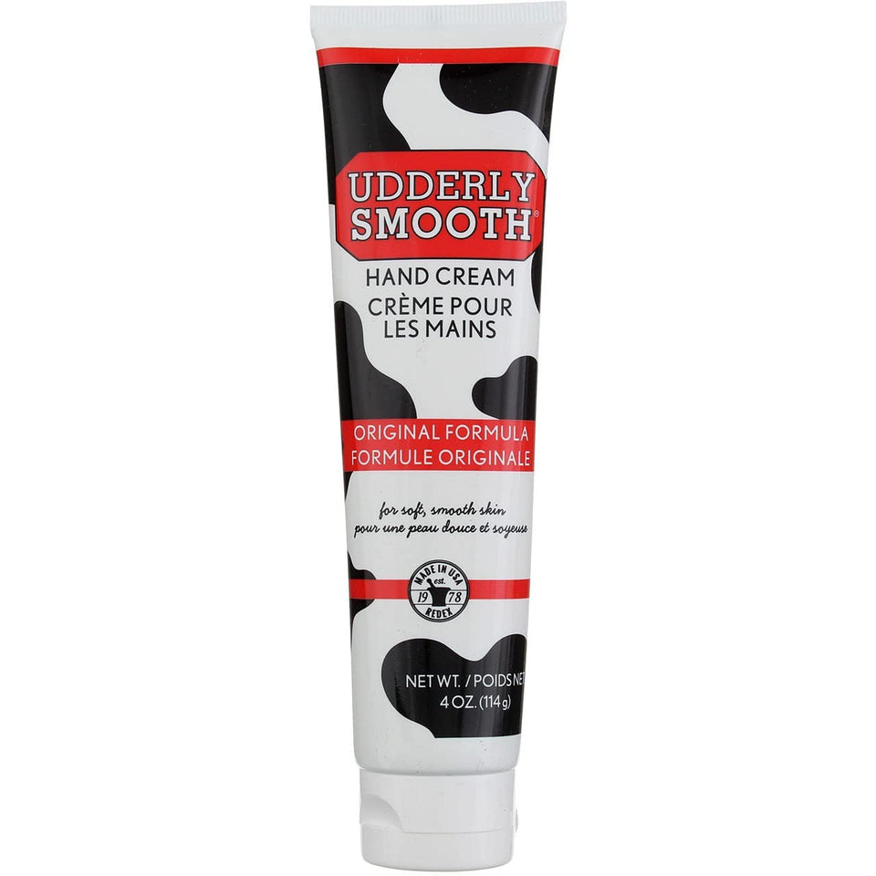 Udderly Smooth front packaging showing twin 4 oz tubes and brand logo for reliable hydration