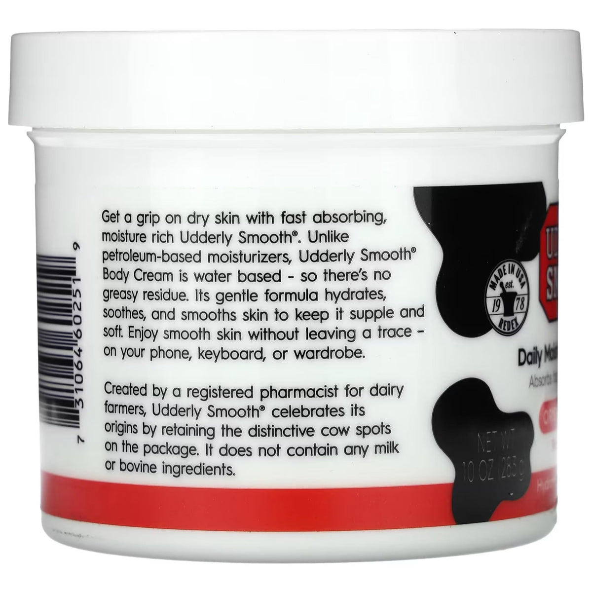 UDDERLY SMOOTH label close-up highlighting original formula ingredients benefit