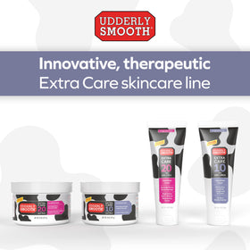 Unscented symbol on Udderly Smooth label emphasizing gentle care