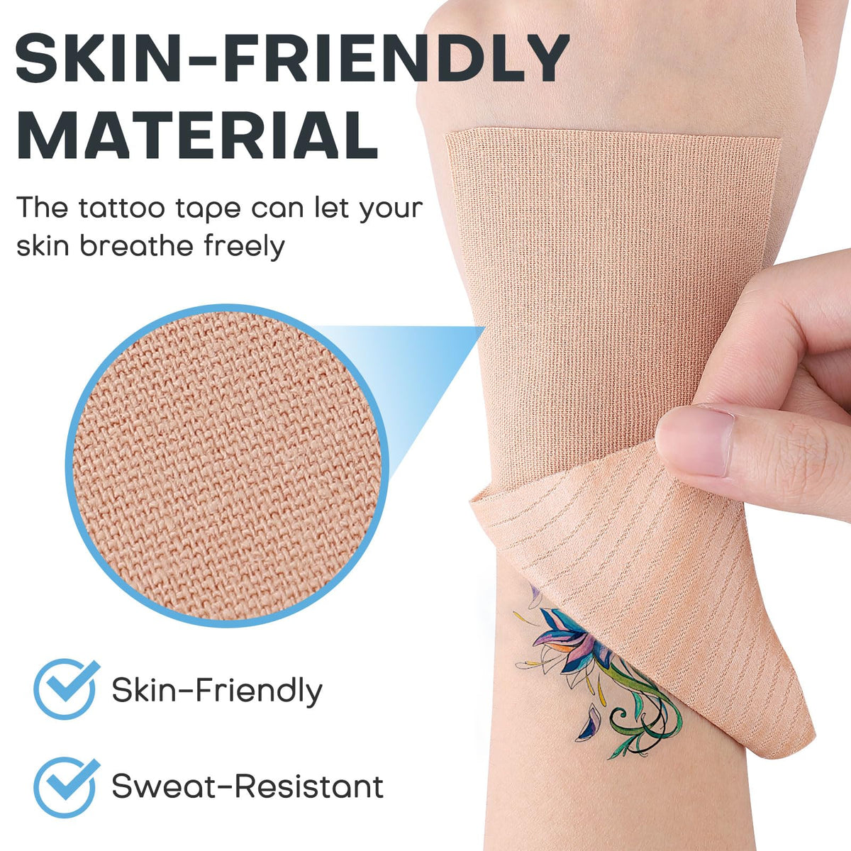 Udefineit applied on forearm hiding tattoo with a matte, skin-like finish