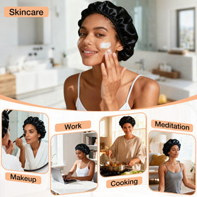 Udefineit bonnet worn on curly hair preserving curl definition benefit