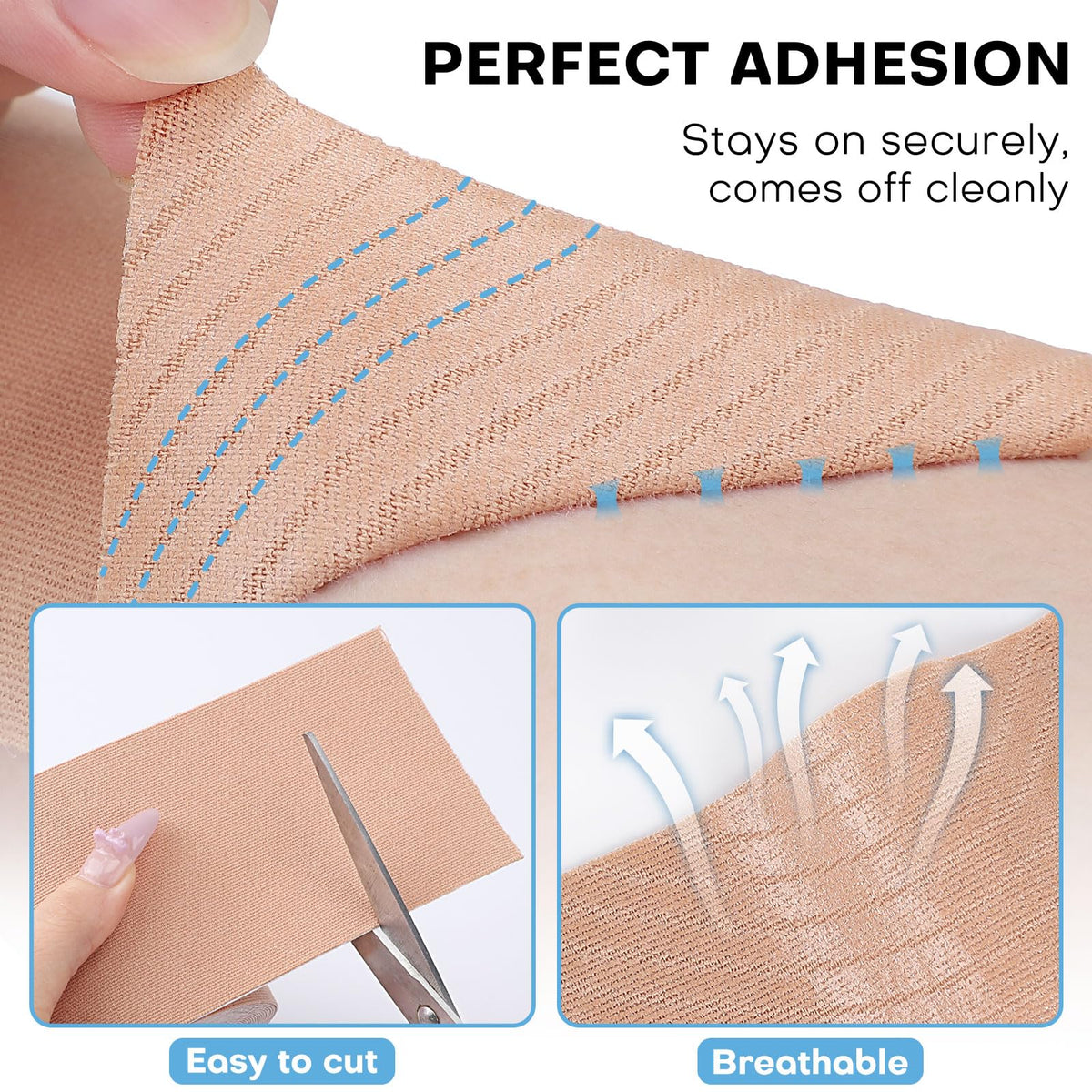 Udefineit water-resistant demonstration with tape staying put under running water