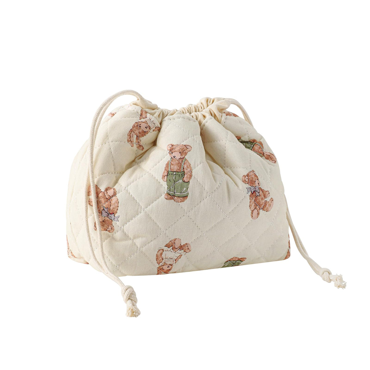 uekeboag front view showing white bear print and drawstring, stylish storage