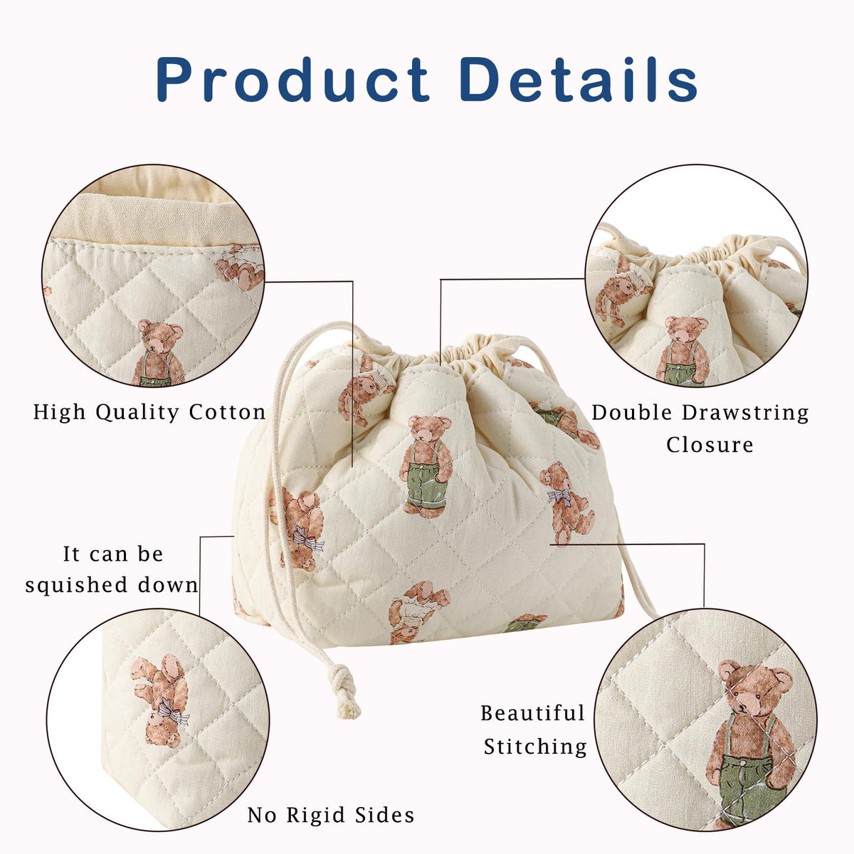 uekeboag open bag filled with makeup items, easy access advantage