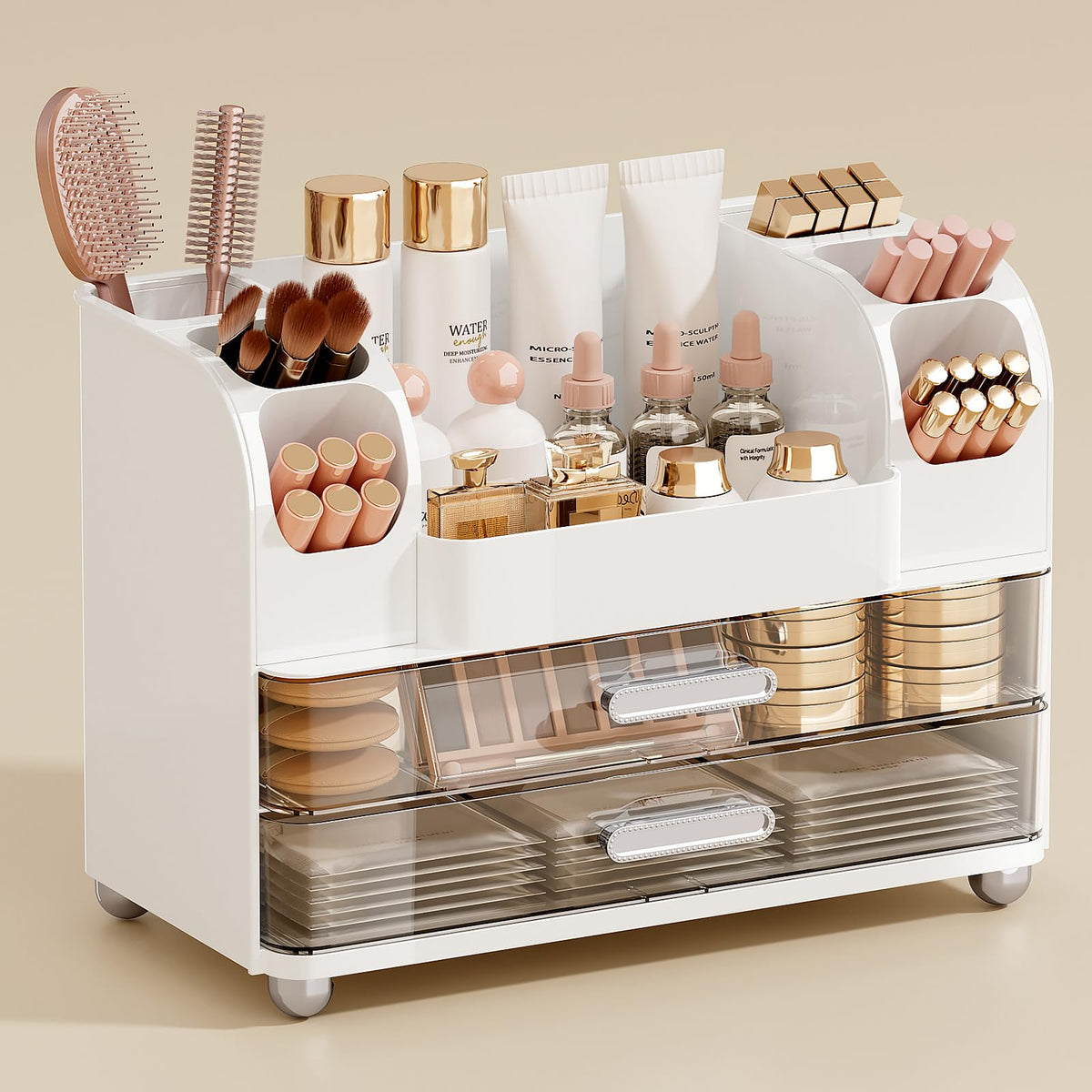 UFORU front view showing drawers open and organized, highlights quick access