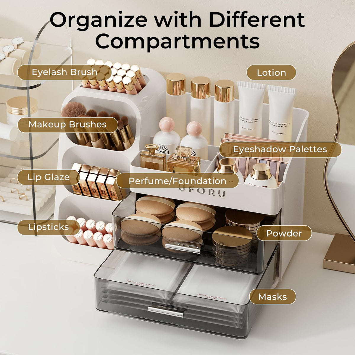 UFORU on bathroom vanity styled for everyday routine convenience