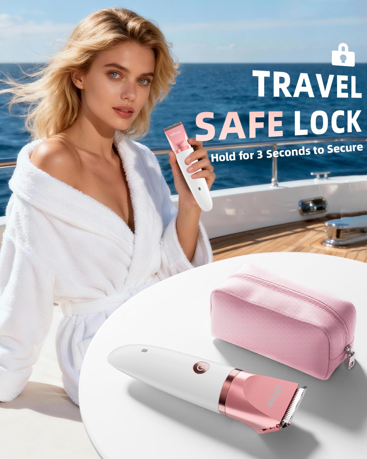 Ufree accessories and guards spread out showing included clips for controlled hair length