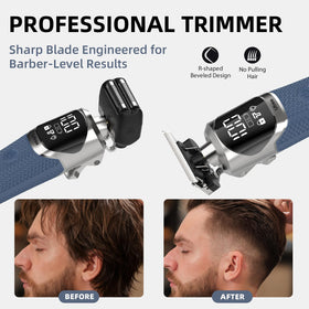 Ufree attachments lined up displaying combs and heads for precise length options