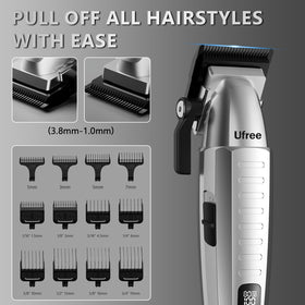 Ufree clippers held in hand for ergonomic comfortable control