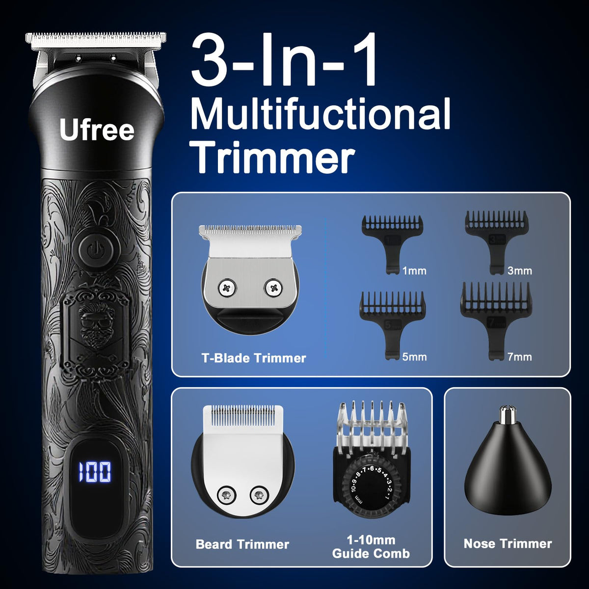 Ufree foil shaver head closeup showing dual floating foils for smooth shave